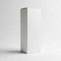 Tall Rectangular White Cardboard Box Standing on White Background packaging container Royalty Free Stock Photo