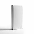 Tall Rectangular White Cardboard Box on White Background with Shadow image photo Royalty Free Stock Photo