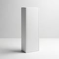 Tall Rectangular White Cardboard Box on White Background container packaging Royalty Free Stock Photo