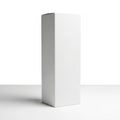 Tall Rectangular White Cardboard Box on a White Surface packaging box shipping box Royalty Free Stock Photo