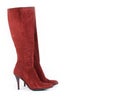 Tall Red Suede Boots