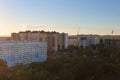 Tall residential buildings at summer evening Royalty Free Stock Photo