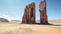 a tall rock formations in a desert