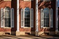 tall, rounded windows on italianate house, capturing shadows