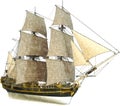 Tall Sailing Ship, Sales, Isolated Royalty Free Stock Photo