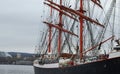 Tall Sailing Ship& x27;s Masts, Yardarms and Rigging Royalty Free Stock Photo