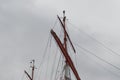 Tall Sailing Ship`s Masts, Yardarms and Rigging Royalty Free Stock Photo