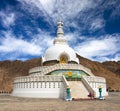 Tall Shanti Stupa near Leh, Ladakh