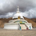 Tall Shanti Stupa near Leh - Ladakh - India Royalty Free Stock Photo