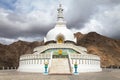 Tall Shanti Stupa near Leh - Ladakh - India Royalty Free Stock Photo