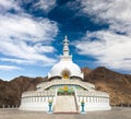 Tall Shanti Stupa near Leh - Ladakh - India Royalty Free Stock Photo