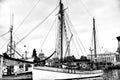 Victoria, BC - August 24, 2019: Tall ship moored in Victoria BC Royalty Free Stock Photo