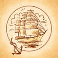 Tall ship emblem