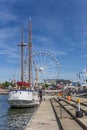 Tall ship and ferris wheel at the Kieler Woche festival in Kiel