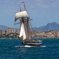 Tall Ship Full Sail Two Masted Schooner
