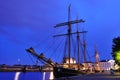 Tall ship in the harbor of Copenhagen Denmark Royalty Free Stock Photo