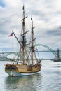 Tall ship Lady Washington in Newport, Oregon