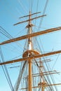 Tall ship mast with ropes Royalty Free Stock Photo
