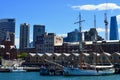 A large ship docked in Sydney harbor Royalty Free Stock Photo