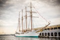 Tall ship moored in Havana, Cuba harbor