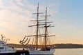 Tall ship at pier Oslo Fjord Royalty Free Stock Photo