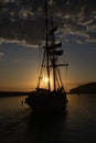 Tall ship sunset Royalty Free Stock Photo