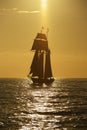 Tall ship sunset Royalty Free Stock Photo