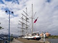 Tall ship Tenacious moored at Blyth, Northumberland, UK