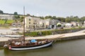 Tall ship and tourists Charlestown St Austell Cornwall England UK in summer