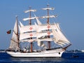 Tall Ship Underway to Sea Royalty Free Stock Photo