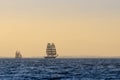 Tall ships early morning light