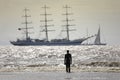 Tall Ships leaving Liverpool Royalty Free Stock Photo