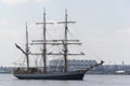 Tall Ships leaving Liverpool on river mersey