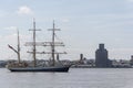 Tall Ships leaving Liverpool on river mersey