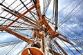 Tall Ships Mast and Rigging Reaching For Sky Royalty Free Stock Photo