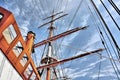 Tall Ships Mast and Rigging Reaching For Sky Royalty Free Stock Photo