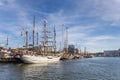Tall ships at the quay during Kieler Woche festival in Kiel