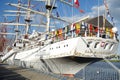 Big sailing ship in port of Szczecin