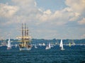 Tall ships taking part in a race in Gdynia, Poland Royalty Free Stock Photo