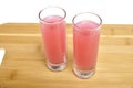 Tall Shot Glasses with Pink Pussy Cat Royalty Free Stock Photo