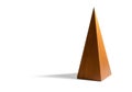 Tall, Skinny Wooden Pyramid on White Background