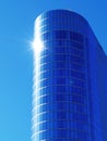 Tall Sky Scraper Business Building with Blue Sky and Sunstar Sun Star Reflecting Royalty Free Stock Photo