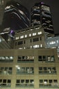 Tall skyscraper with illuminated windows, Central London, Uk