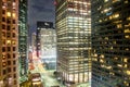 Elevated View of Downtown Houston at Night Royalty Free Stock Photo