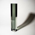 Tall Rectangular Glass Object with Shadow on White Background prism Royalty Free Stock Photo