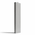 Tall Gray Rectangular Concrete Object with Metal Hook on White Background image photo Royalty Free Stock Photo