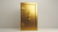 Tall Solid Gold Safe Vault Door. Generative ai. Royalty Free Stock Photo