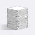 A tall stack of blank white papers arranged neatly against a plain background Royalty Free Stock Photo
