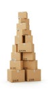 Tall stack of cardboard boxes ready for moving shipping storage logistics Royalty Free Stock Photo