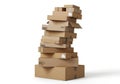 Tall stack of cardboard shipping boxes ready for delivery or storage Royalty Free Stock Photo